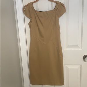 DVF Tan Wool Dress w/ Zipper in Back